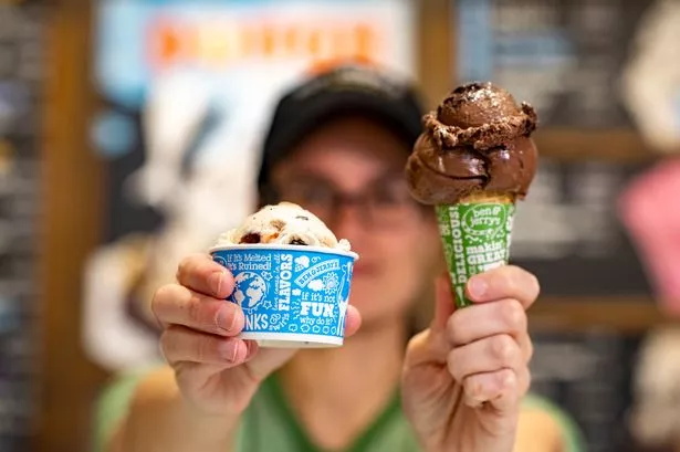 Woman holding ice cream