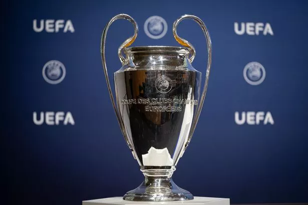 The Champions League trophy on display