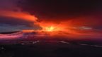 Mauna Loa volcano erupts on November 28, 2022 on the Island of Hawaii.