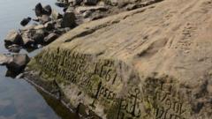 A "hunger stone" near the Czech city of Decin