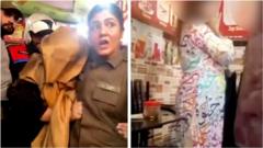 policajka spasava zenu u haljini sa arapskom kaligrafijom od rulje