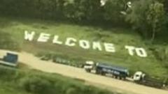 Welcome To Luton Sign at Gatwick Airport