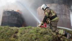 Пожар на нефтяном объекте в Смоленской области