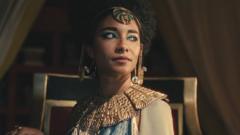 Netflix promotional photo showing British actress Adele James as Queen Cleopatra VII