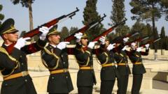 Почетный караул на похоронах погибшего азербайджанского военнослужащего 14 сентября 2022