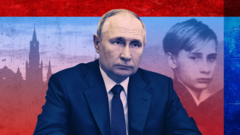 Монтаж "Путин тогда и сейчас". Холст, масло, неизвестный художник