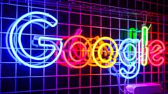 A neon google logo