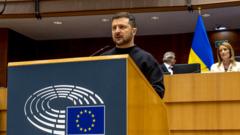 Владимир Зеленский на трибуне Европарламента