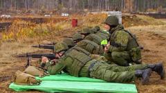 Мобилизованные россияне на стрельбах на одном из полигонов