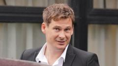 Photo of lee Ryan arriving at court on Thursday.
