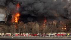 Пожар на "Невской мануфактуре" в Петербурге