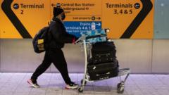 Woman wearing face mask in an airport