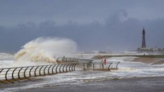 A windy day in Blackpool