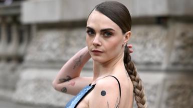Cara Delevingne attends The Olivier Awards 2024 at The Royal Albert Hall on April 14, 2024 in London, England.