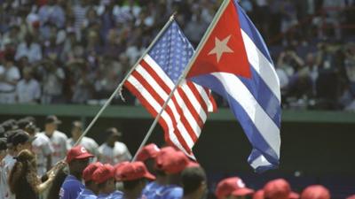 Baseball game between Baltimore Orioles and the Cuban national team