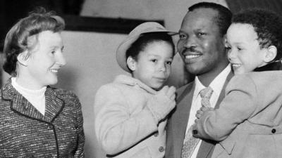 Seretse Khama and Ruth with their children