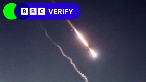 Objects light up sky at night over Jerusalem