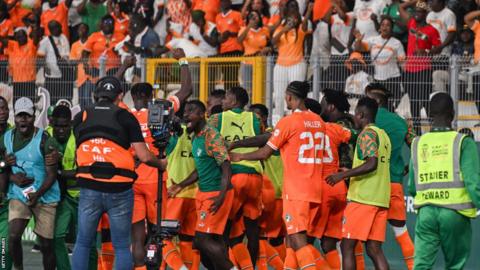Ivory Coast scored in stoppage time of both normal time and extra time in Bouake