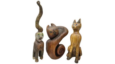 Cat sculptures