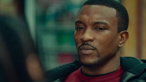 Ashley Walters on set