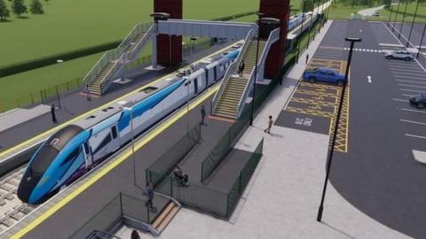 Network Rail plans for a new rail station in Haxby