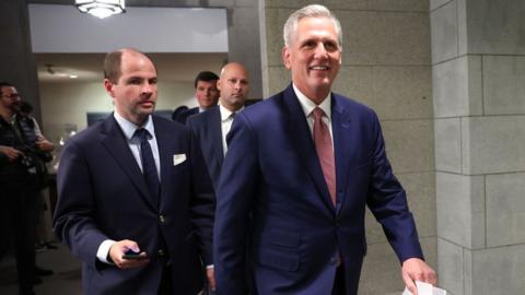 US House Speaker Kevin McCarthy at the Capitol on 30 May 2023