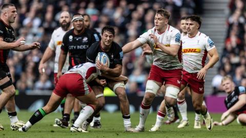 Match action as Saracens play Harlequins in the Premiership