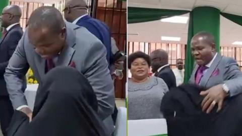 A widely circulated video of a office birthday party shows Ken N'gondi, the Speaker of Nairobi's County Assembly, apparently insisting that a female Muslim colleague shake his hand.
