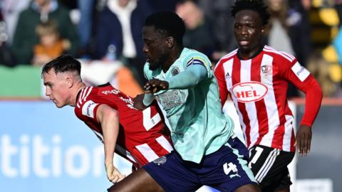 Action from Exeter City v Fleetwood Town