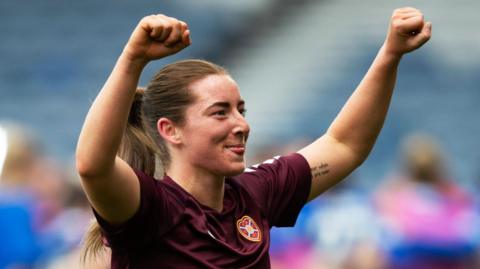 Hearts scorer Kathleen McGovern