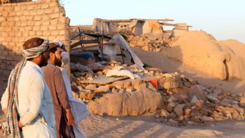 Buildings were destroyed by the earthquake in Afghanistan