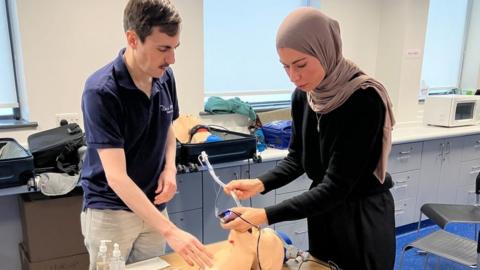 Participants in the Hostile Environment Surgical Training (HEST) course, held in Bolton