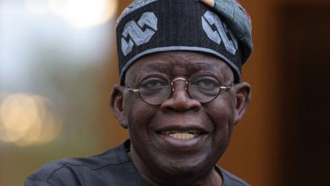 Bola Ahmed Adekunle Tinubu, President of Nigeria, arrives to meet with German President Frank-Walter Steinmeier at Schloss Bellevue during the G20 Compact With Africa conference on November 20, 2023 in Berlin, Germany.