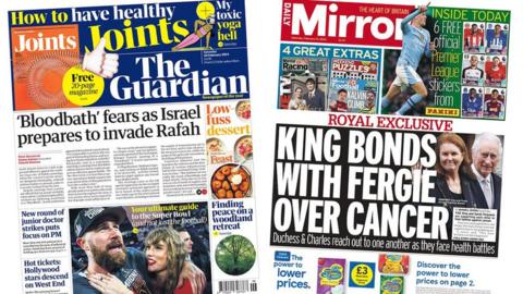 A montage of front pages