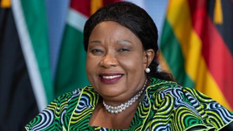 Auxillia Amai Mnangagwa, First Lady of the Republic of Zimbabwe attends the first meeting of Global First Ladies Academy at Columbia University's School of Public Health.