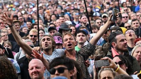 Fans at Glastonbury Festival 2022