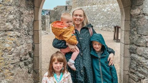 Manon Rhys-Jones with Anwen and her two other children