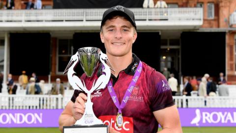 Tom Abell (lifting the ODC trophy) as Somerset captain