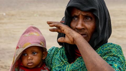 Azier Muhammed-Muhammed of Konnaba recounts losing her sister when the TPLF shelled the town of Konnaba during their attacks in January of 2022 at the Silsa Internally Displaced Peoples' (IDP) camp on March 24, 2022
