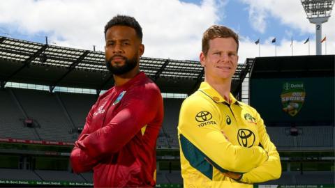 hai Hope of the West Indies and Steve Smith of Australia