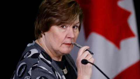Commissioner Marie-Josee Hogue takes part in public hearings for an independent commission probing alleged foreign interference in Canadian elections