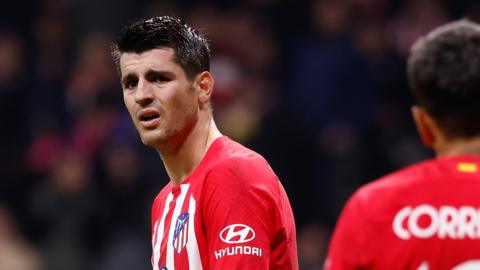 Alvaro Morata looks frustrated during defeat