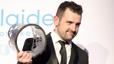 Michael Dunlop with the King of the Roads trophy