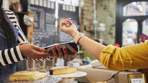 Person paying for items