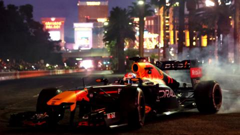 Max Verstappen on the Las Vegas Strip