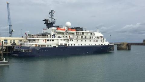 A cruise ship in Guernsey