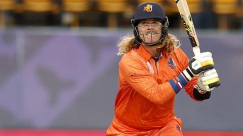 Max O'Dowd batting for the Netherlands
