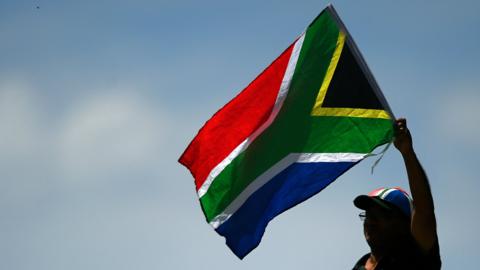 South Africa flag flown at a cricket match