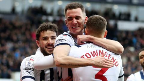 Jed Wallace of West Bromwich Albion celebrates.