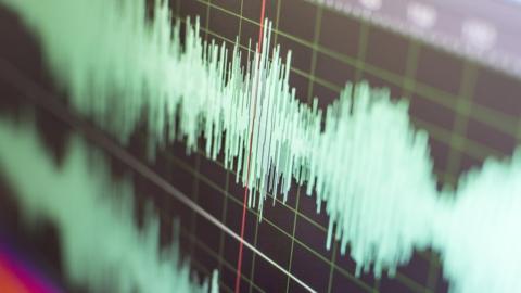 A stock image of an audio wave form